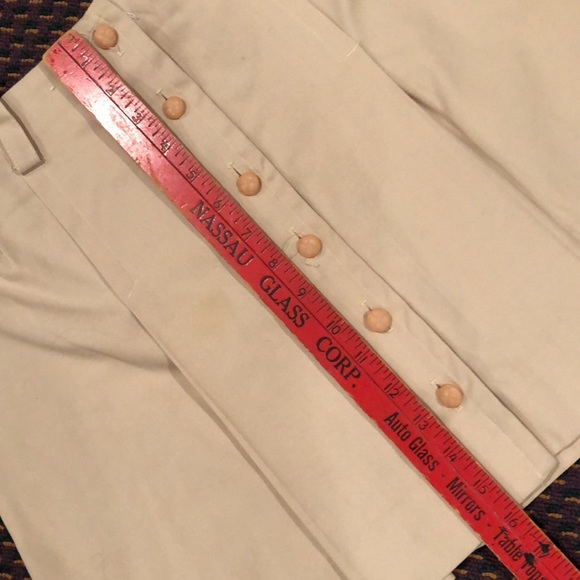 Vintage 1970’s Button Front‎ pleated Mini Skirt Khaki Beige with belt loops - Picture 14 of 16